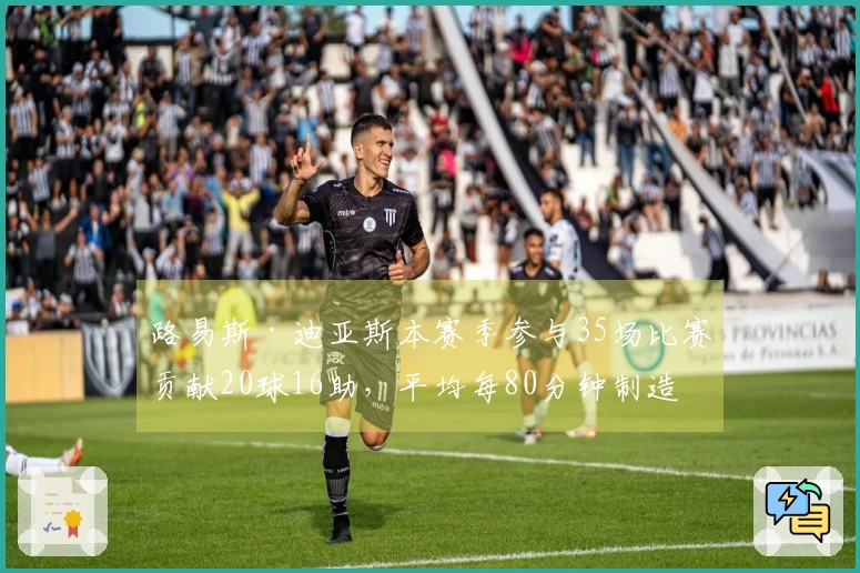 路易斯·迪亚斯本赛季参与35场比赛贡献20球16助,平均每80分钟制造一球